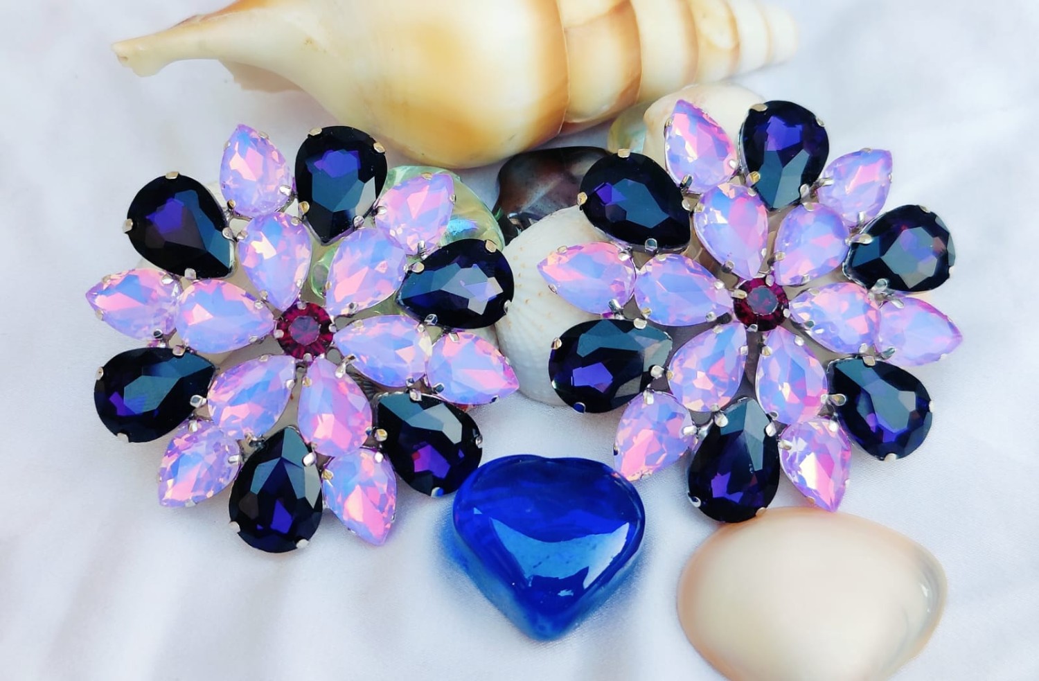 Purple earrings for women's | online shopping glass stones jewellery