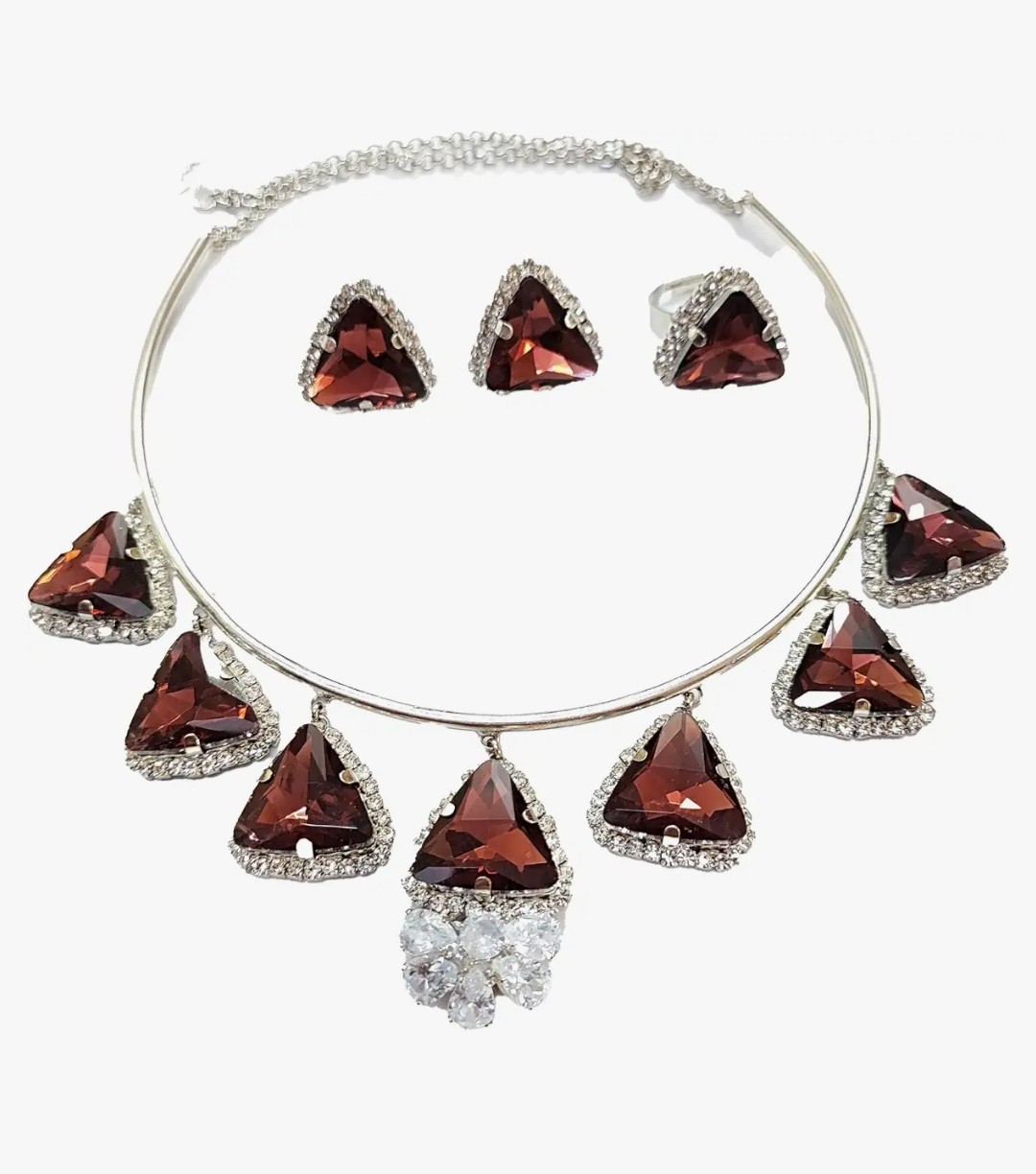 Hasuli glass stones necklace sets |online shopping glass stones jewellery
