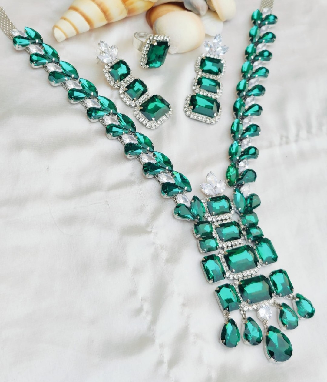 Buy Long glass stones necklace sets | Online shopping for jewellery