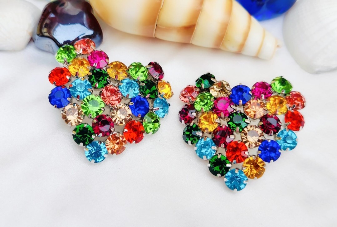 Silver Heart stud earrings