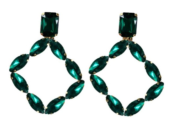 Buy Hanging glass stones earrings