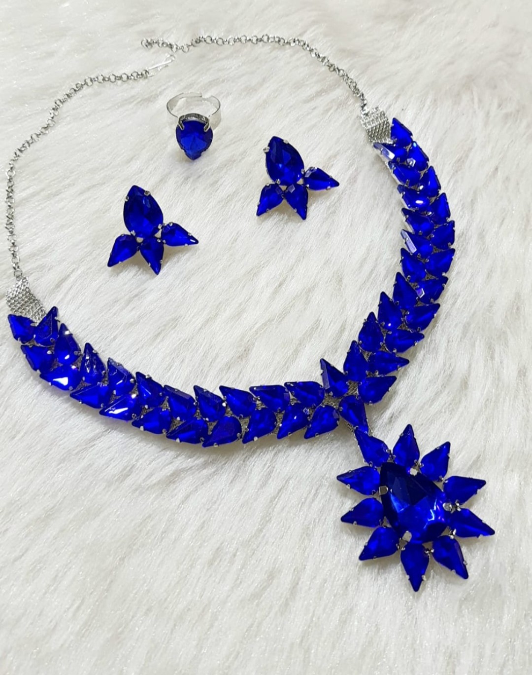 Buy Blue colour glass necklace sets | buy Online shopping jewellery