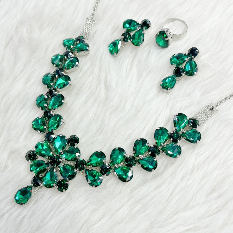 Rama Green Glass stones necklace sets | online shopping jewellery for women